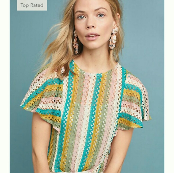 Anthropologie Tops - Anthropologie Eva Franco Candy Striped Top XL